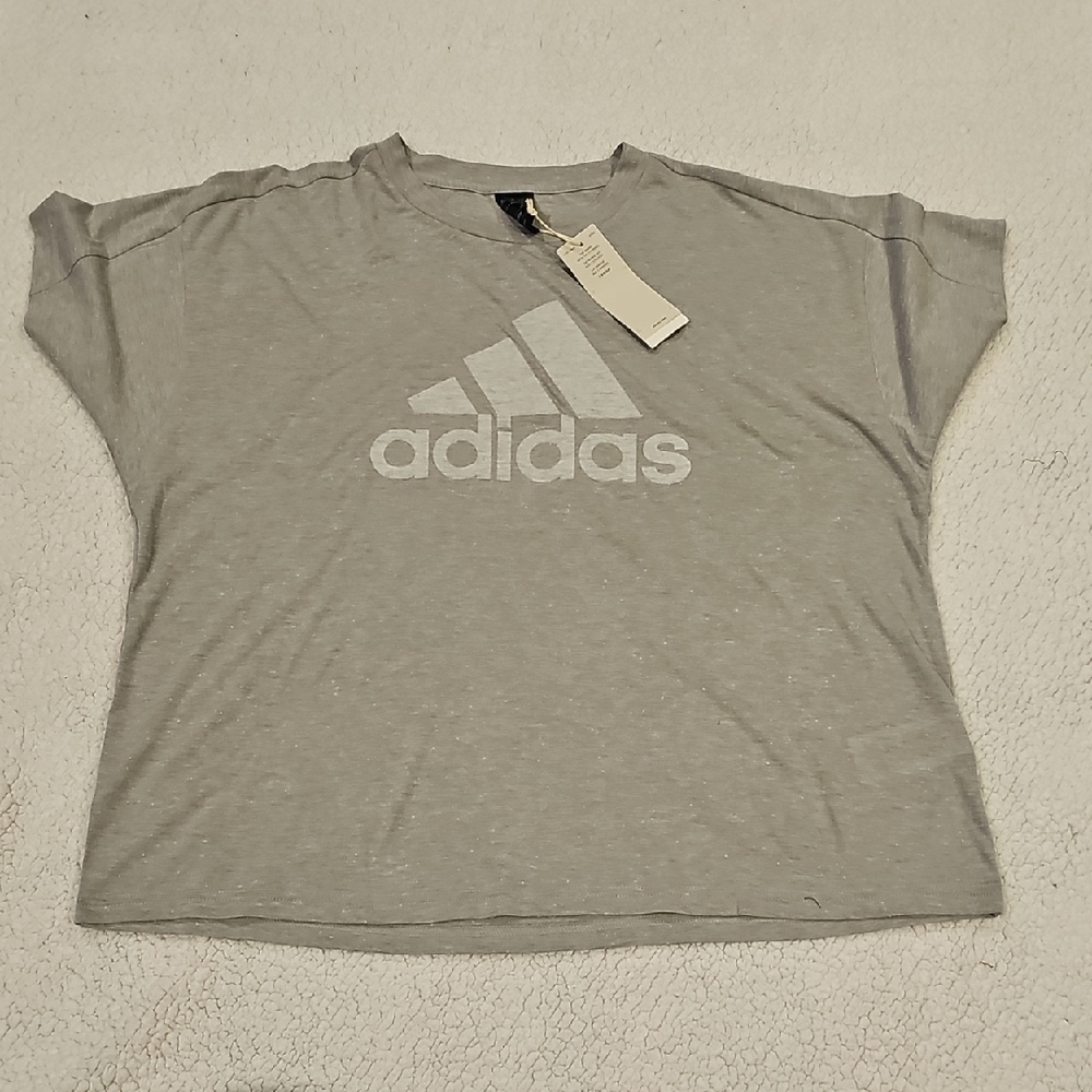 Adidas Women's Heather Gray Tee NWT Size 1X